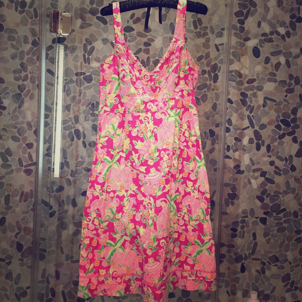 Lilly Pulitzer Knee Length Pink Prep Dress size 10